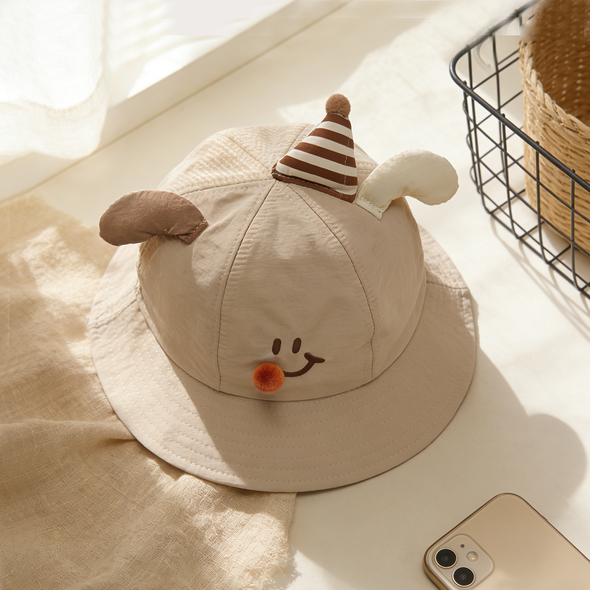 Fishing Hat - Cute birthday-themed embroidered face mask for