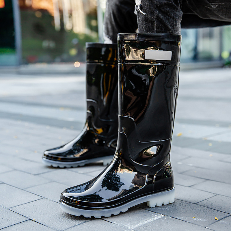 New Men Rain Boots High Rain B - مراجعة Fishing Boots وسعره