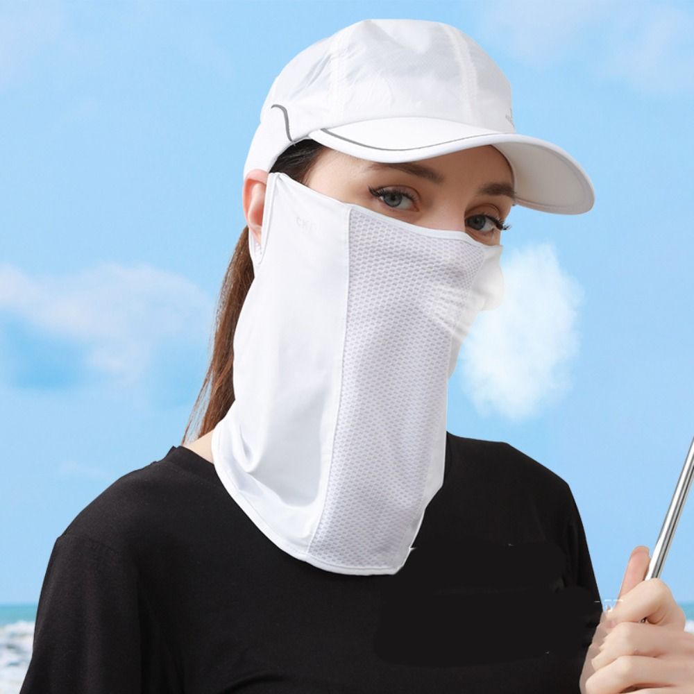 Solid Color Ice Silk Mask UV P - مراجعة Fishing Mask Sun Protection وسعره