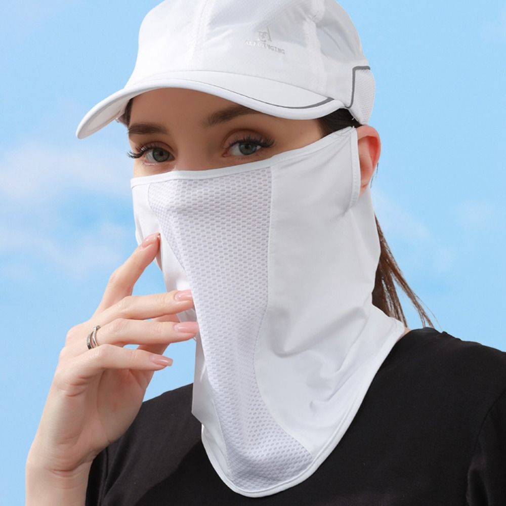 Solid Color Ice Silk Mask UV P - مراجعة Fishing Mask Sun Protection وسعره