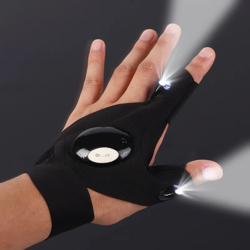 LED Half Finger Glove for Men  - مراجعة Fishing Gloves وسعره