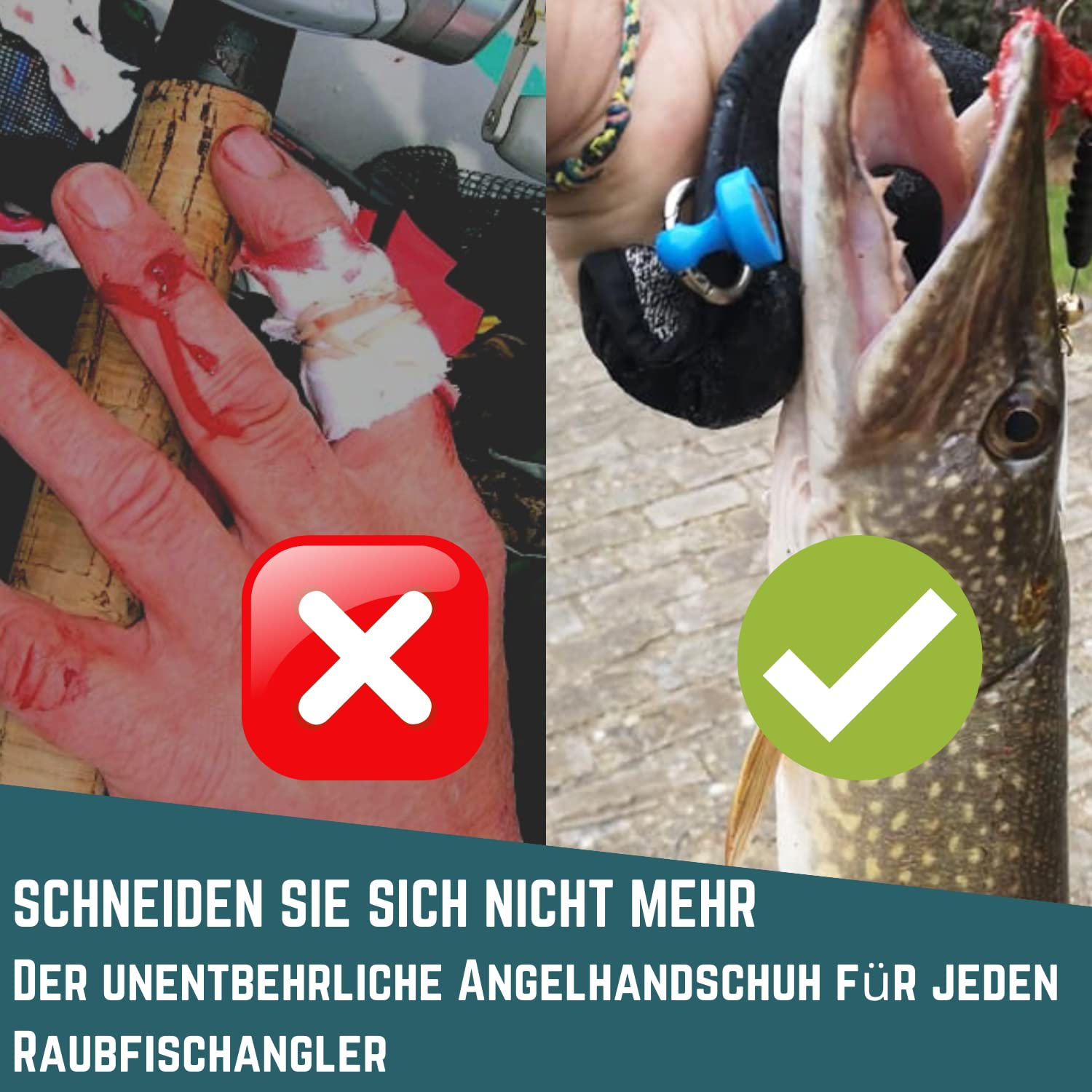 Predatory Fish Glove with Magn - مراجعة Fishing Gloves وسعره