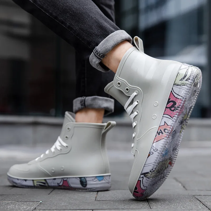 Men Rain Boots Fashion Trendy  - مراجعة Fishing Boots وسعره