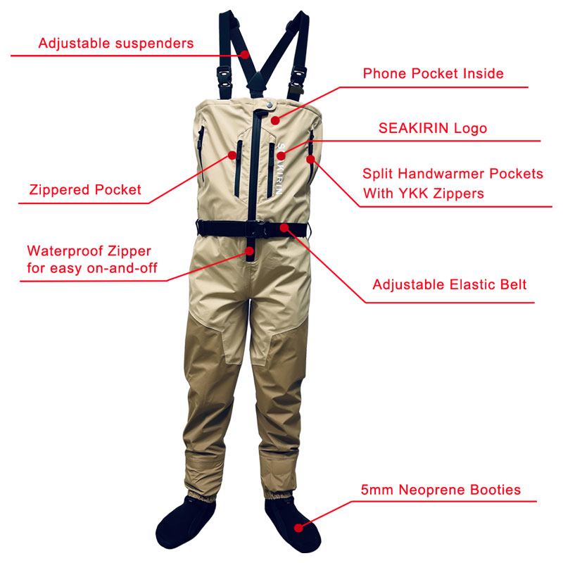 Zip-front Breathable Stout Che - مراجعة Fishing Waders وسعره