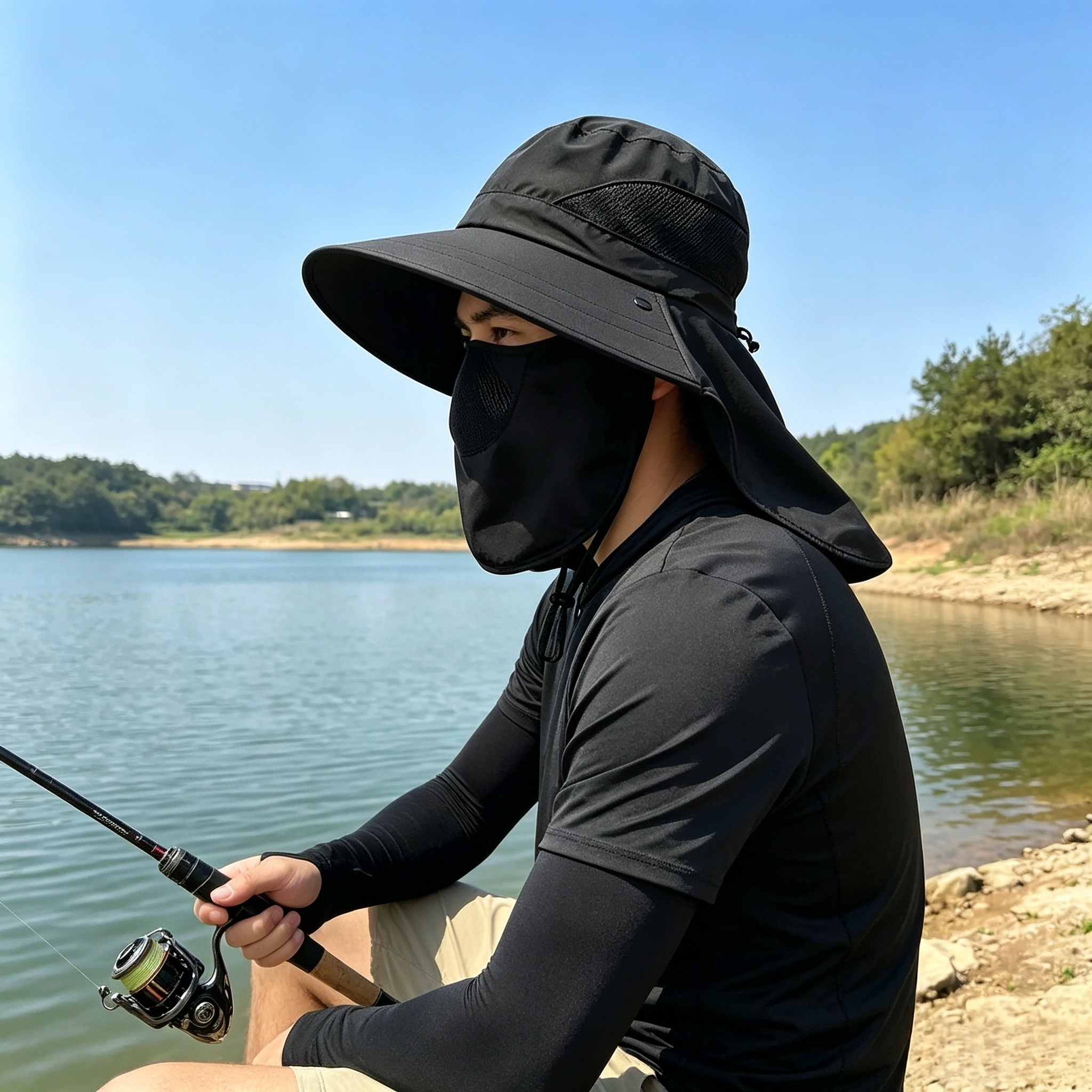 Full Face Neck Coverage Sun Ha - مراجعة Fishing Hat وسعره