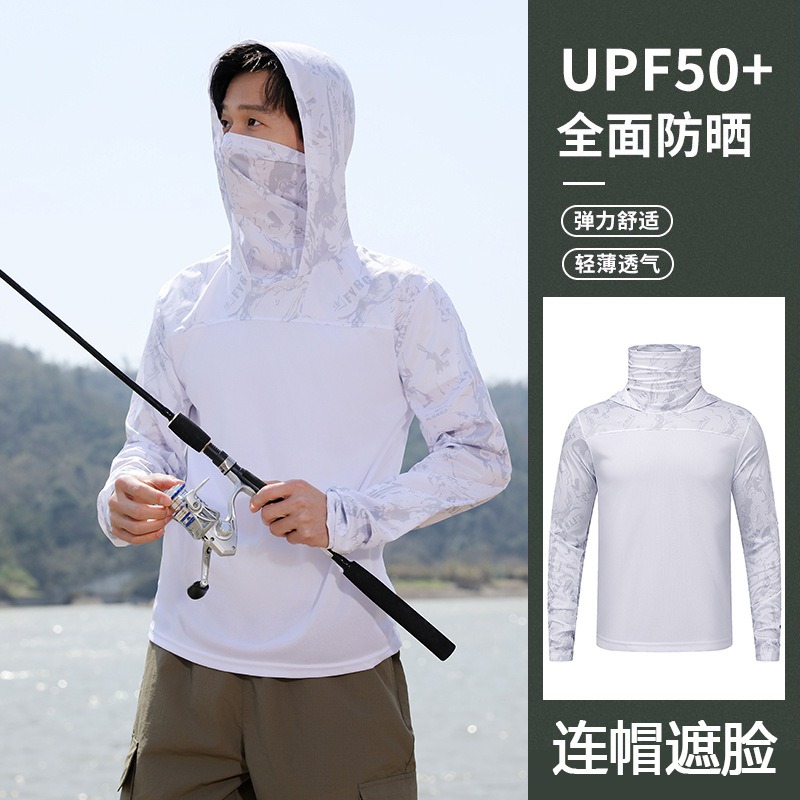 Fishing Shirt Hooded Men Sunsc - مراجعة Fishing Shirt Uv Protection وسعره