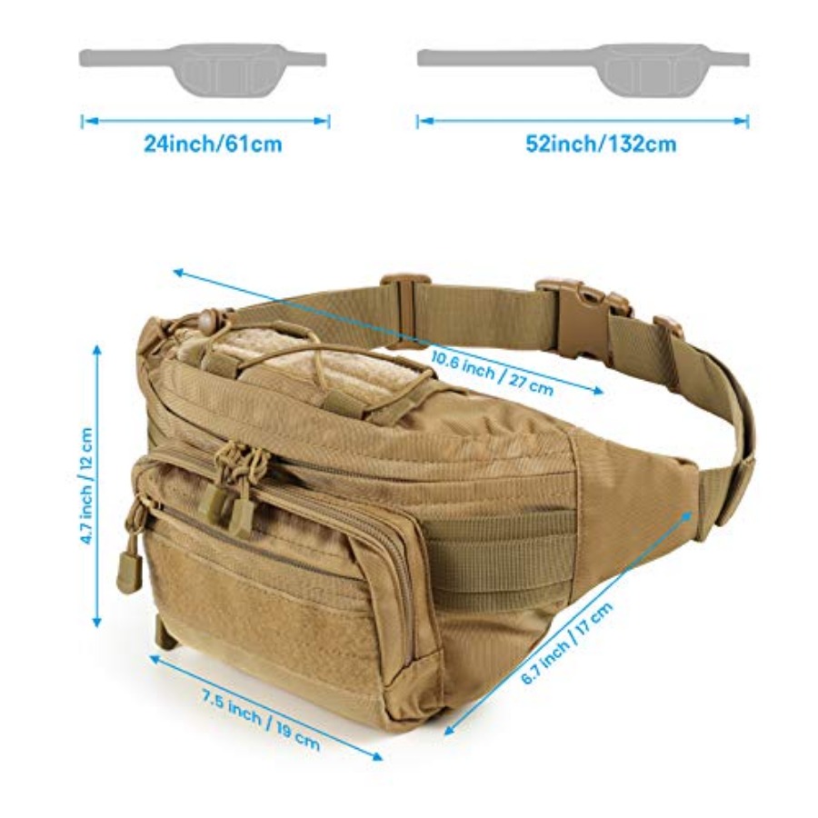 Tactical Fanny Pack, Military  - مراجعة Fishing Belt وسعره
