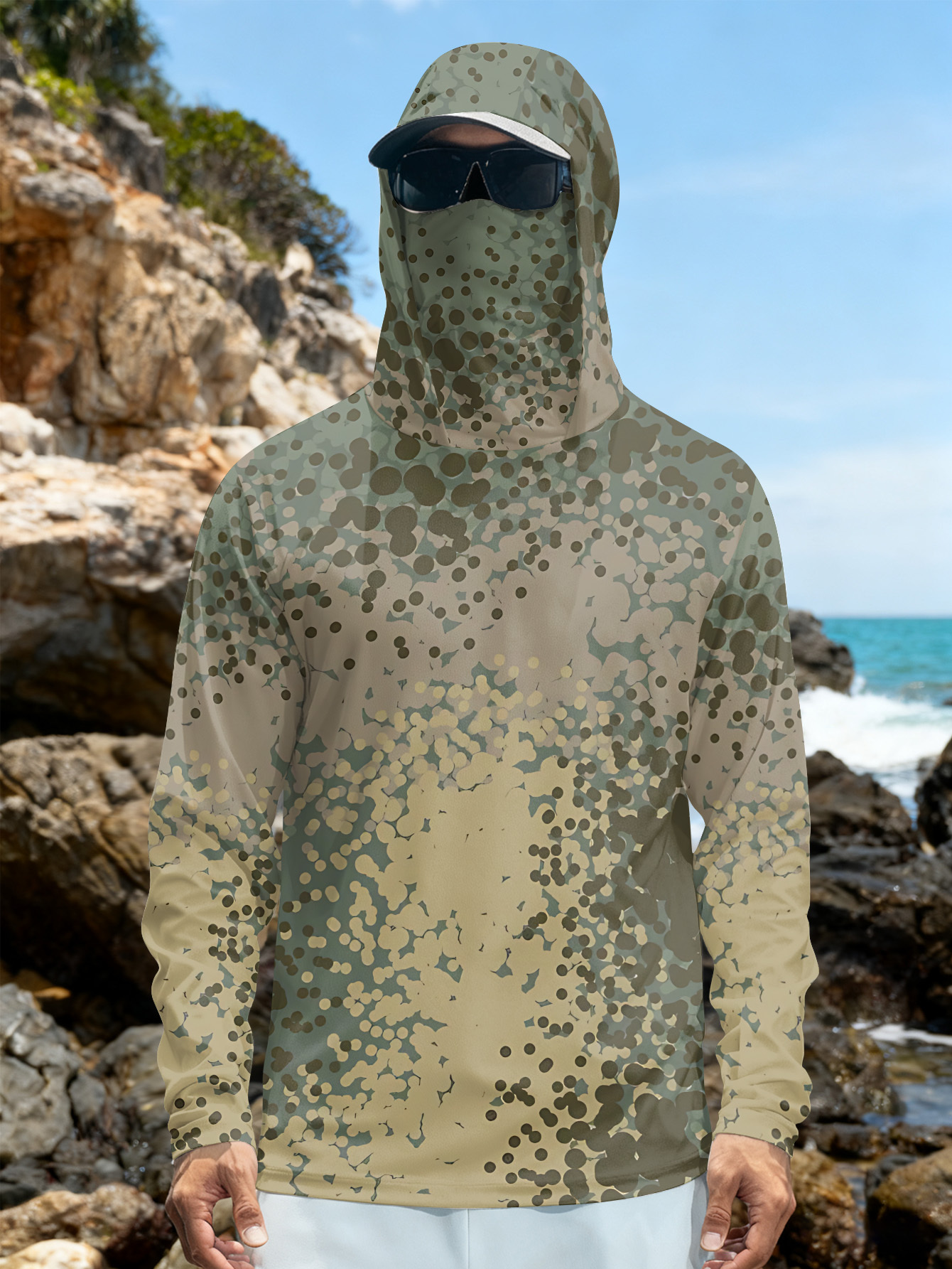 Men's Fishing Hooded Long-Slee - مراجعة Fishing Shirt Uv Protection وسعره