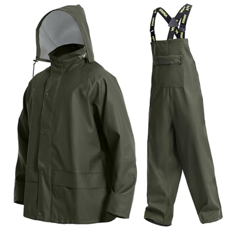 Mens PRO Workwear 3-Piece Wate - مراجعة Fishing Jacket Waterproof وسعره