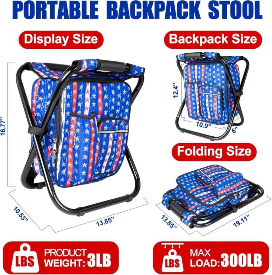 Portable Backpack Stool Foldin - مراجعة Fishing Backpack وسعره