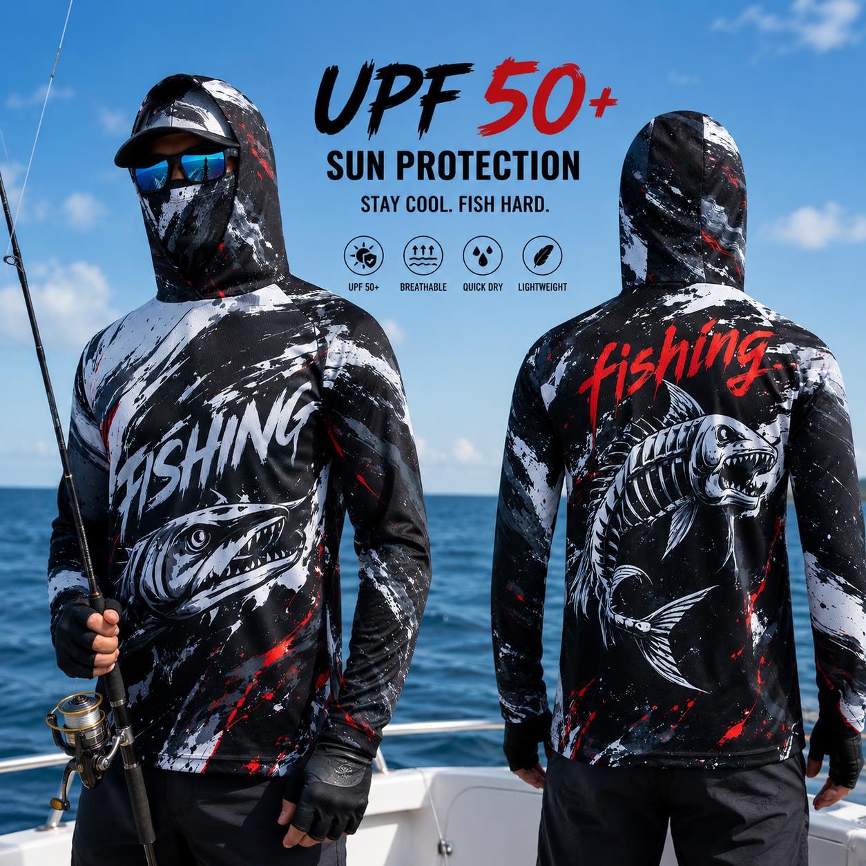 Men's Hooded Fishing Shirt UPF - مراجعة Fishing Hoodie وسعره