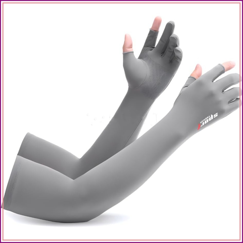 UV Protection Armsleeves with  - مراجعة Fishing Gloves وسعره