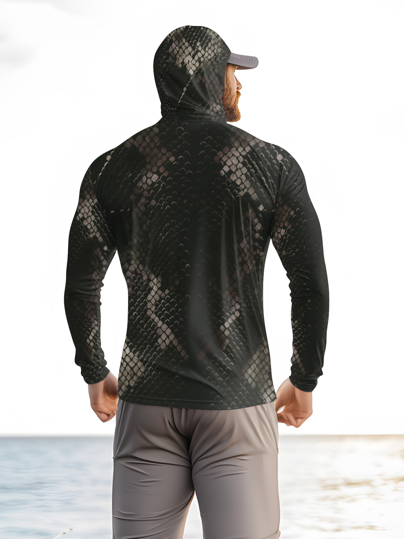 Men's Fishing Hooded Long-Slee - مراجعة Fishing Shirt Uv Protection وسعره