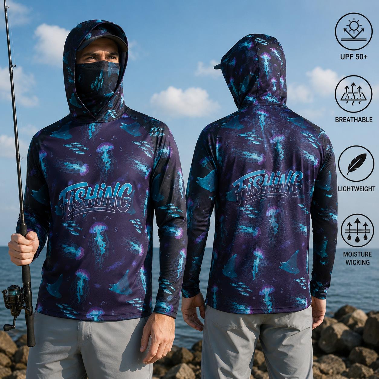 Fishing Shirt Hooded Men Fishi - مراجعة Fishing Hoodie وسعره