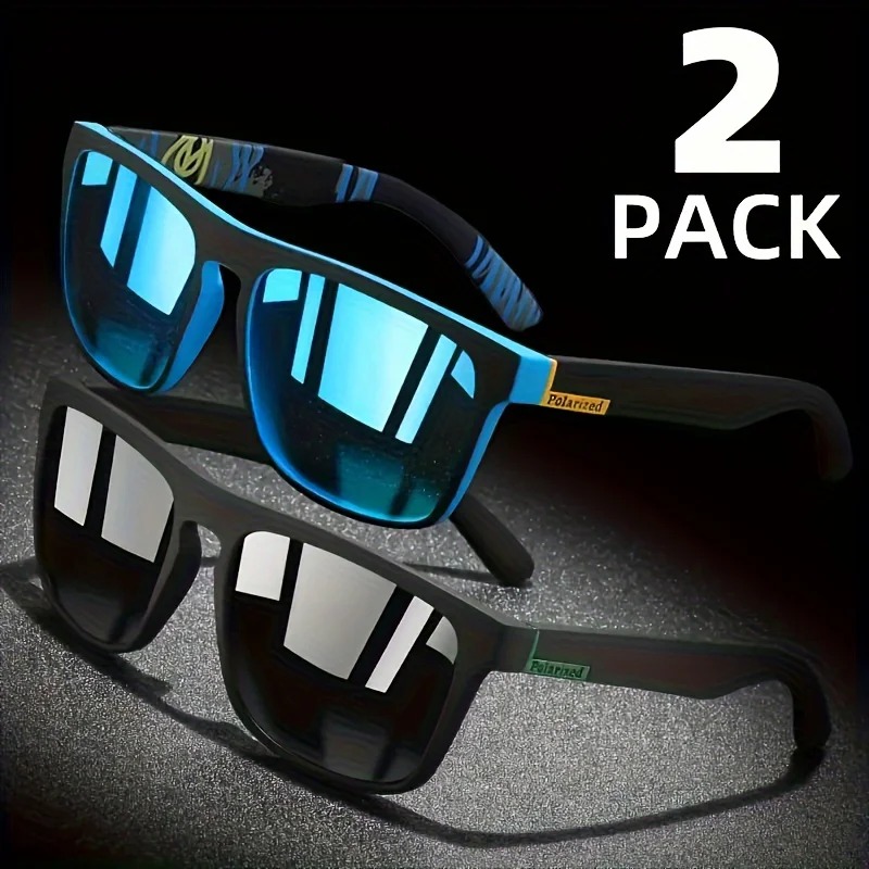 1/2pcs Square Sport Sunglasses - مراجعة Fishing Sunglasses Polarized وسعره