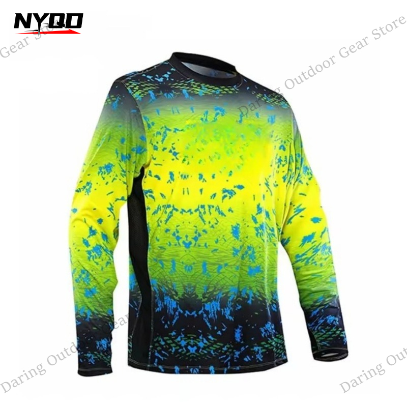Men's Long Sleeve UPF 50+ Fish - مراجعة Fishing Shirt Uv Protection وسعره