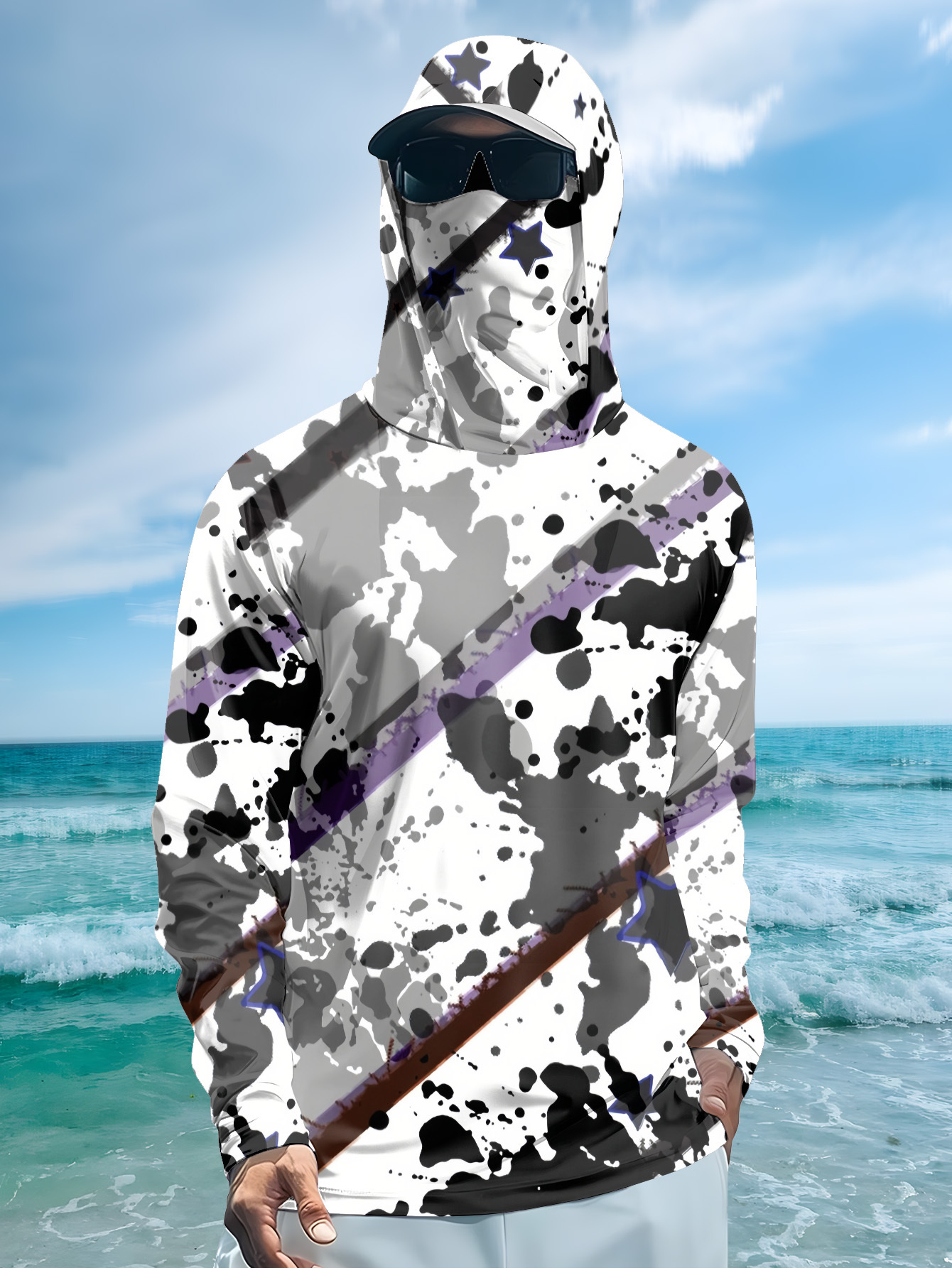 Men Hood Fishing Shirt long sl - مراجعة Fishing Shirt Uv Protection وسعره
